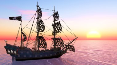 bir yelkenli tekne 3d cg render