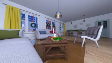 Noel evinin 3 boyutlu canlandırması