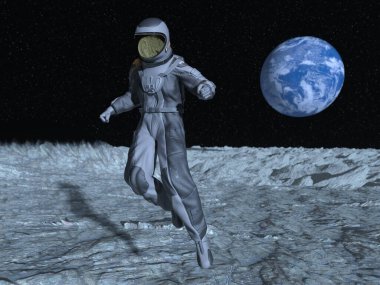 Uzay astronotunun 3 boyutlu canlandırması