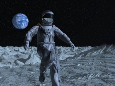 Uzay astronotunun 3 boyutlu canlandırması