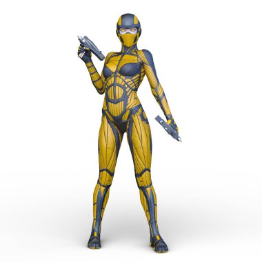 Siber kadının 3 boyutlu canlandırması