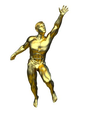 Altın Adam 'ın 3B çizimi 