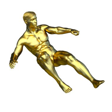 Altın Adam 'ın 3B çizimi 