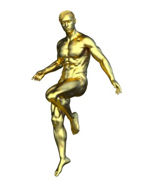 Altın Adam 'ın 3B çizimi 