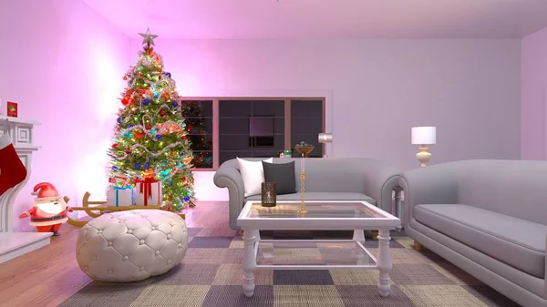 Renderowanie Domu Bożego Narodzenia — Zdjęcie stockowe