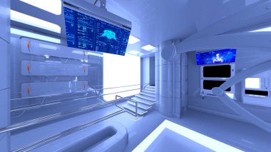 Laboratuvarın içinde 3B görüntüleme