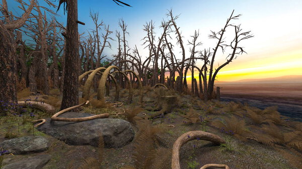 3D CG визуализация опустошенных лесов