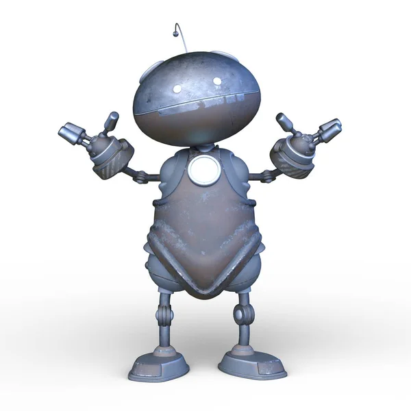 キャラクターロボットの3Dレンダリング — ストック写真