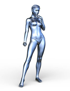 Gümüş kadının 3D görüntüsü