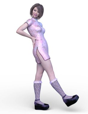 Kostümlü Kadın 'ın 3B canlandırması