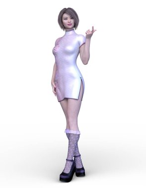 Kostümlü Kadın 'ın 3B canlandırması