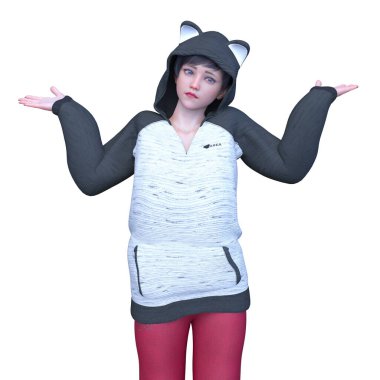 Kostümlü Kadın 'ın 3B canlandırması