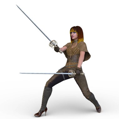 Savaşçı kadının 3 boyutlu canlandırması