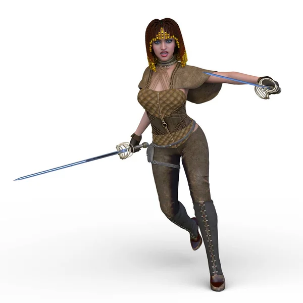 Rendering Warrior Woman — Stock Photo, Image