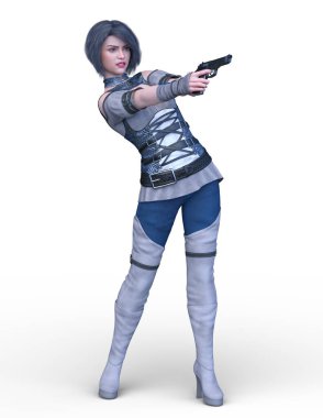 Kostümlü Kadın 'ın 3B canlandırması