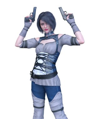 Kostümlü Kadın 'ın 3B canlandırması