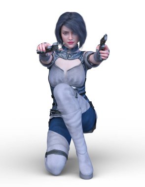 Kostümlü Kadın 'ın 3B canlandırması