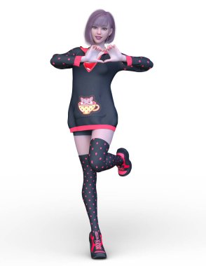 Kostümlü Kadın 'ın 3B canlandırması