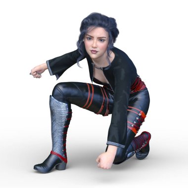 Kostümlü Kadın 'ın 3B canlandırması