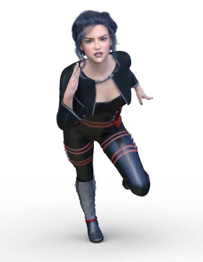 Kostümlü Kadın 'ın 3B canlandırması