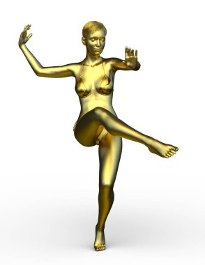 Gümüş kadının 3D görüntüsü