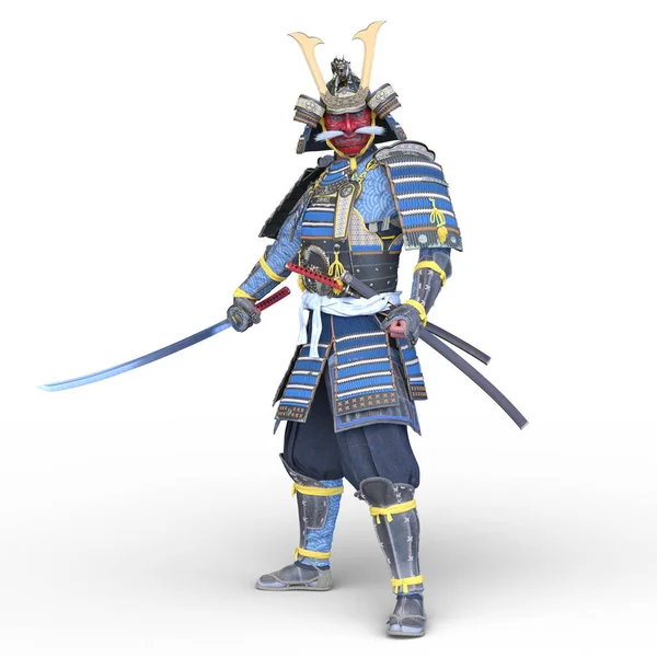 Rendering Tengu Samurai — Foto Stock