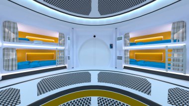 Kapsül otelinin 3B CG görüntülemesi