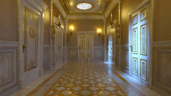 Rendering Building Hallway — Stock Photo, Image