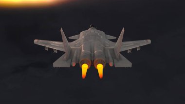 Avcı uçağının 3 boyutlu görüntülenmesi