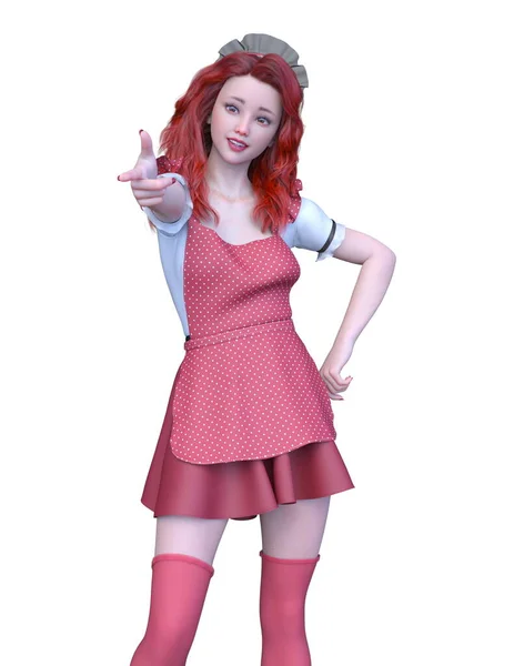 Rendering Girl Costume — Stock Photo, Image