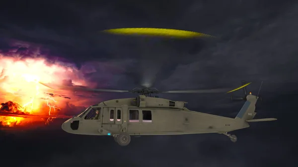 Rendering Helicopter — Stock Photo, Image