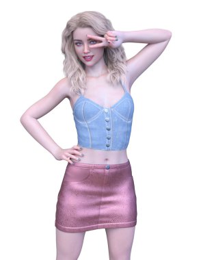 Kostümlü Kadın 'ın 3B canlandırması