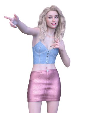 Kostümlü Kadın 'ın 3B canlandırması