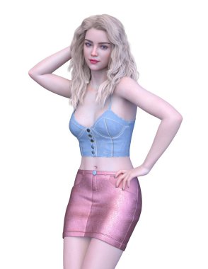 Kostümlü Kadın 'ın 3B canlandırması