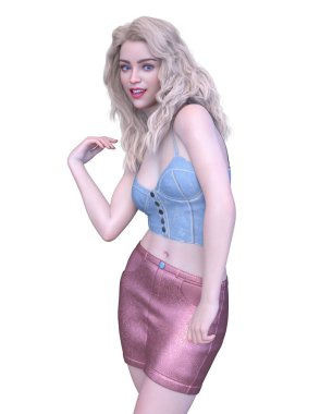 Kostümlü Kadın 'ın 3B canlandırması