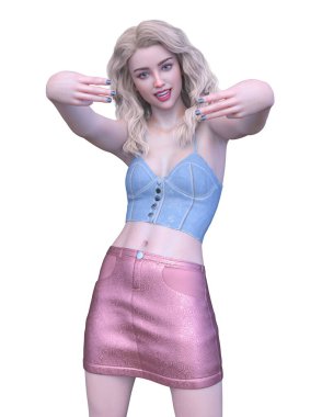 Kostümlü Kadın 'ın 3B canlandırması