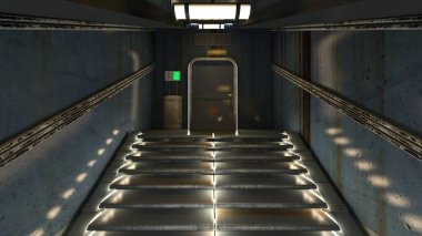 Bina koridorunun 3B görüntülemesi