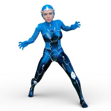 Siber kadının 3 boyutlu canlandırması