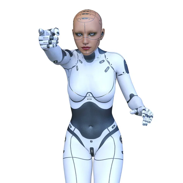 サイバー女性の3Dレンダリング — ストック写真