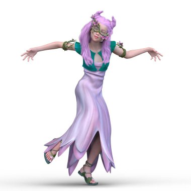 Kostümlü Kadın 'ın 3B canlandırması