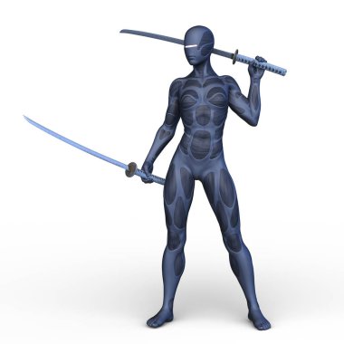 Dişi silahşörün 3 boyutlu tasviri