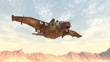 Uçan uçağın 3B görüntüsü