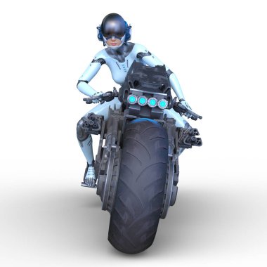 Kadın binicinin 3B görüntüsü