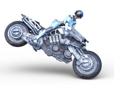 Kadın binicinin 3B görüntüsü