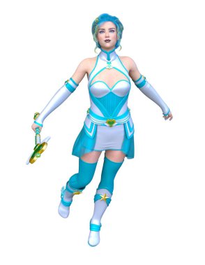 Kostümlü Kadın 'ın 3B canlandırması