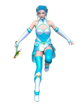 Kostümlü Kadın 'ın 3B canlandırması