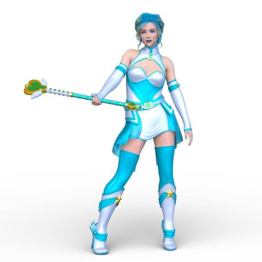 Kostümlü Kadın 'ın 3B canlandırması