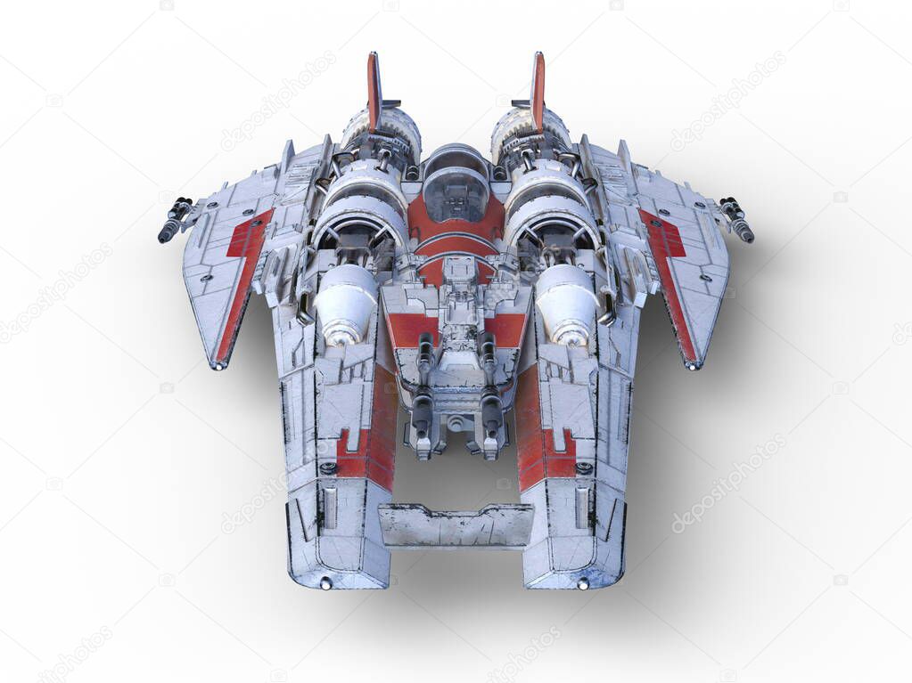 3D rendering of space ship