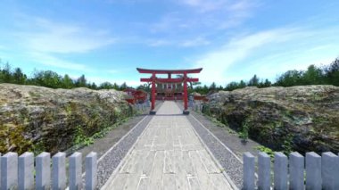 Japon tarzı malikanenin 3D görüntüsü