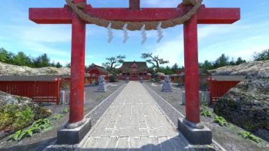 Japon tarzı malikanenin 3D görüntüsü